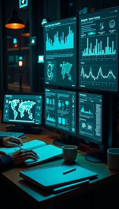 Kreativer Arbeitsplatz mit Skizzen